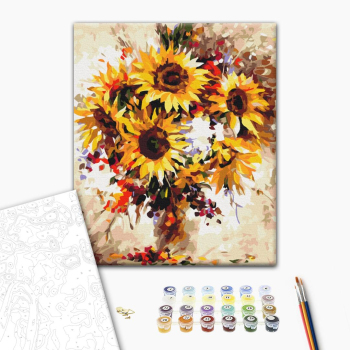 Картина по номерам Квіти - Натюрморт з соняшниками