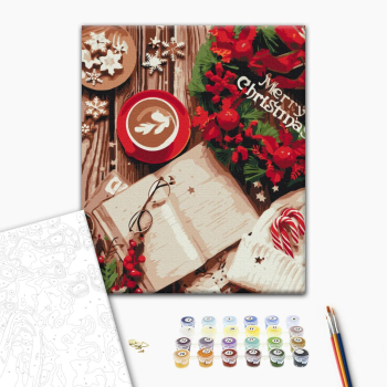 Картина по номерам Затишок, зима, Новий рік, Різдво - Щасливого Різдва