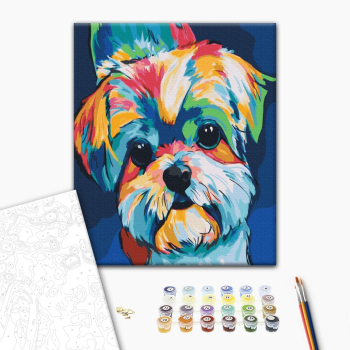 Картина по номерам Поп Арт - Яскрава собачка