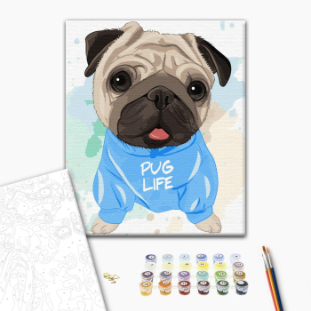 Яркий мопсик