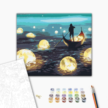 Картина по номерам Пейзажі - Місячна прогулянка