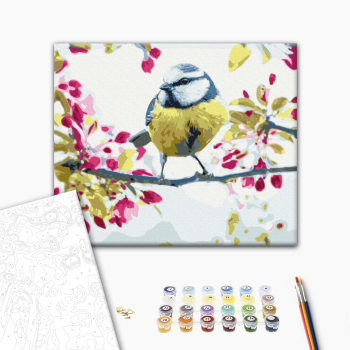 Картина по номерам Тварини, птахи та риби - Весняна синичка