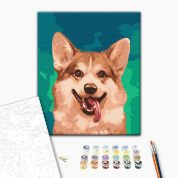 Картина по номерам Тварини, птахи та риби - Коргі в фарбах