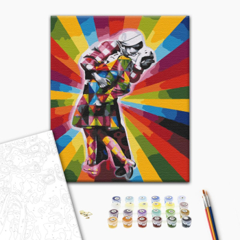 Картина по номерам Поп Арт - Поцілунок поп-арт