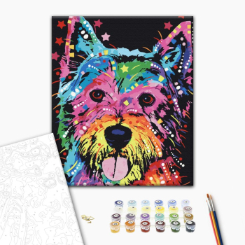 Картина по номерам Тварини, птахи та риби - Різнобарвний Барсик