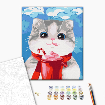 Картина по номерам Тварини, птахи та риби - Смаколик для котика