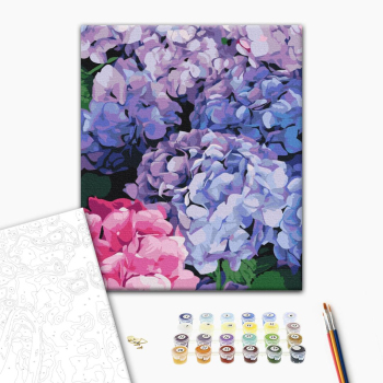 Картина по номерам Квіти - Яскрава гортензія