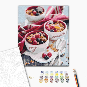 Картина по номерам Натюрморти - Ягодный завтрак