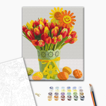Картина по номерам Квіти - Великодні тюльпани