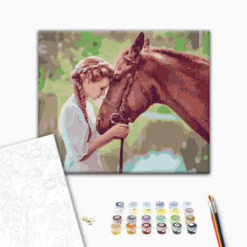 Картина по номерам Люди на картинах - Девушка с лошадью