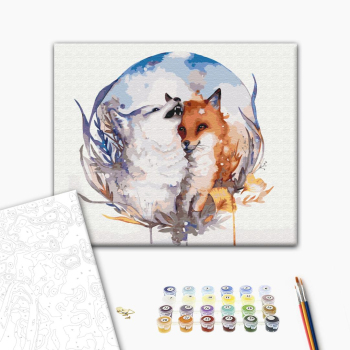 Картина по номерам Тварини, птахи та риби - Закохана лисичка