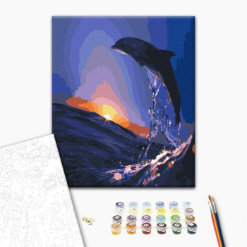 Картина по номерам Тварини, птахи та риби - Закат дельфина