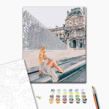 Картина по номерам Люди на картинах - Красуня біля Лувру