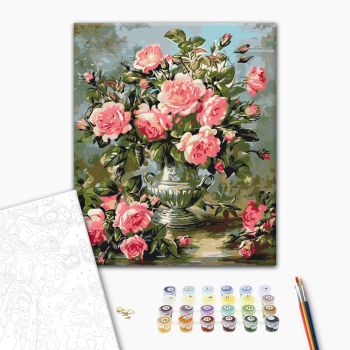 Картина по номерам Квіти - Букет піоновидних троянд
