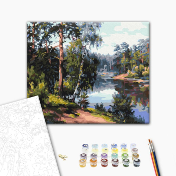 Живописное озеро в лесу