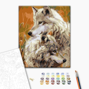 Пара степных волков