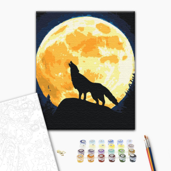 Картина по номерам Тварини, птахи та риби - Повний місяць