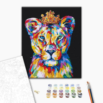 Картина по номерам Тварини, птахи та риби - Райдужний царевич лев