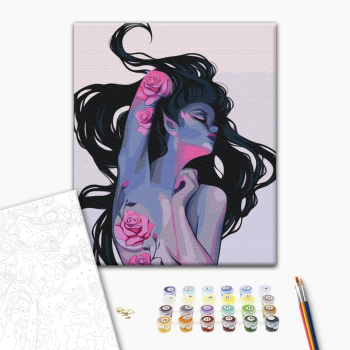 Картина по номерам Абстракції - Татуювання ельфійки