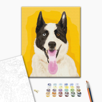 Картина по номерам Тварини, птахи та риби - Яскравий песик