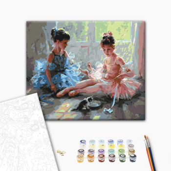 Картина по номерам Люди на картинах - Балерини з кошеням