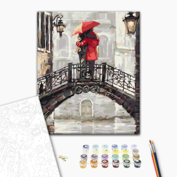 Картина по номерам Люди на картинах - Закохані під дощем