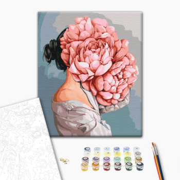 Картина по номерам Люди на картинах - Загадка пионов © Mykhailyshyna Daria