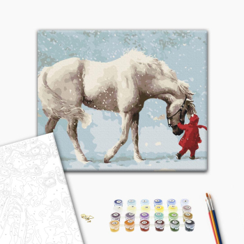 Картина по номерам Затишок, зима, Новий рік, Різдво - Маленька подорож