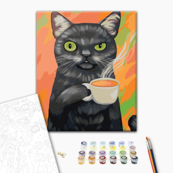 Картина по номерам Тварини, птахи та риби - Котик в понеділок