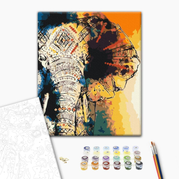 Картина по номерам Тварини, птахи та риби - Узор слона