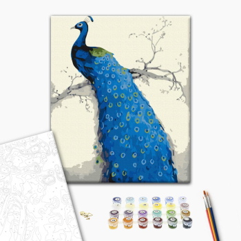 Картина по номерам Тварини, птахи та риби - Блакитна пава