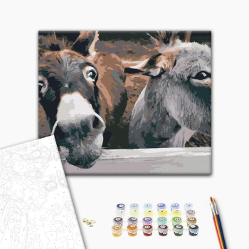 Картина по номерам Тварини, птахи та риби - Віслючки на ранчо