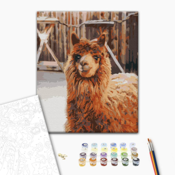 Картина по номерам Тварини, птахи та риби - Лама на фермі