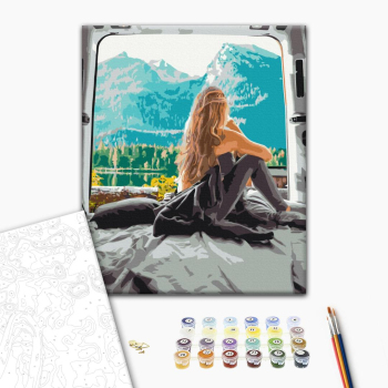 Картина по номерам Люди на картинах - Гірський ранок