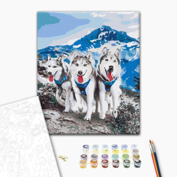 Картина по номерам Тварини, птахи та риби - Друзяки хаскі