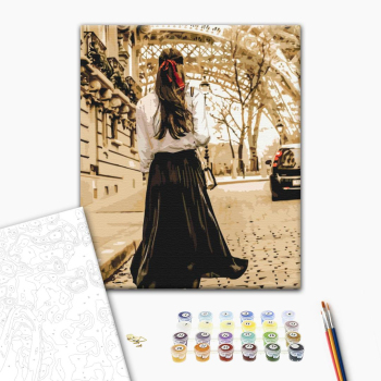 Картина по номерам Люди на картинах - Дама на улицах Парижа