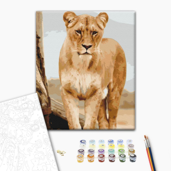 Картина по номерам Тварини, птахи та риби - Молодая львица