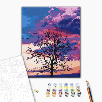 Осень на фоне пурпурного неба