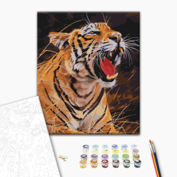 Картина по номерам Тварини, птахи та риби - Рев тигра
