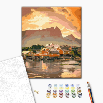 Картина по номерам Города - Затишний захід в Норвегії