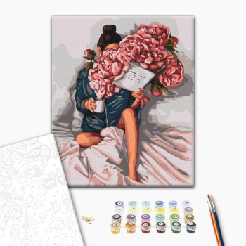 Картина по номерам Люди на картинах - История пионов © Mykhailyshyna Daria