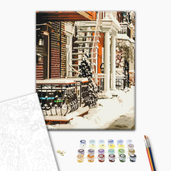 Картина по номерам Затишок, зима, Новий рік, Різдво - Затишок зимового міста