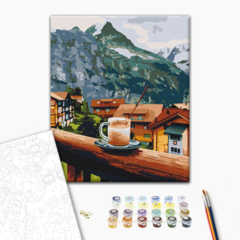 Картина по номерам Пейзажі - Капучино с горным привкусом