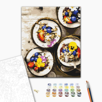 Картина по номерам Натюрморти - Кокосовий сніданок