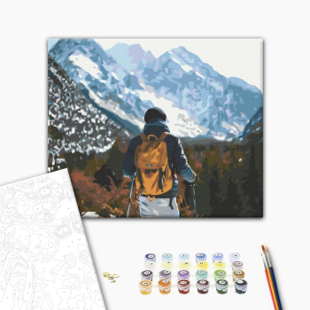Картина по номерам Люди на картинах - Мандрівник в горах