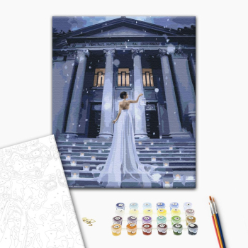 Картина по номерам Затишок, зима, Новий рік, Різдво - Вогні свята