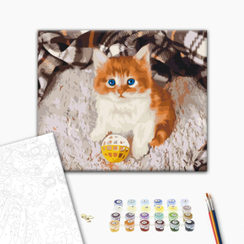 Картина по номерам Тварини, птахи та риби - Грайливе кошеня