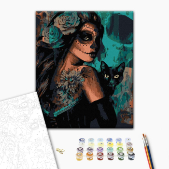 Картина по номерам Люди на картинах - Леді Хелловін