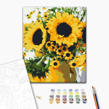 Картина по номерам Квіти - Букет соняшників