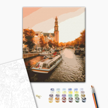 Картина по номерам Города - Прогулка по вечернему Амстердаму